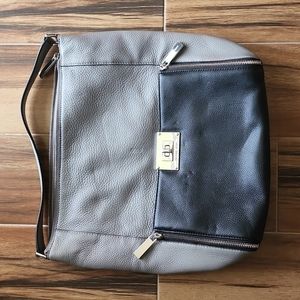 Grey and Black Leather Michael Kors Shoulder Bag